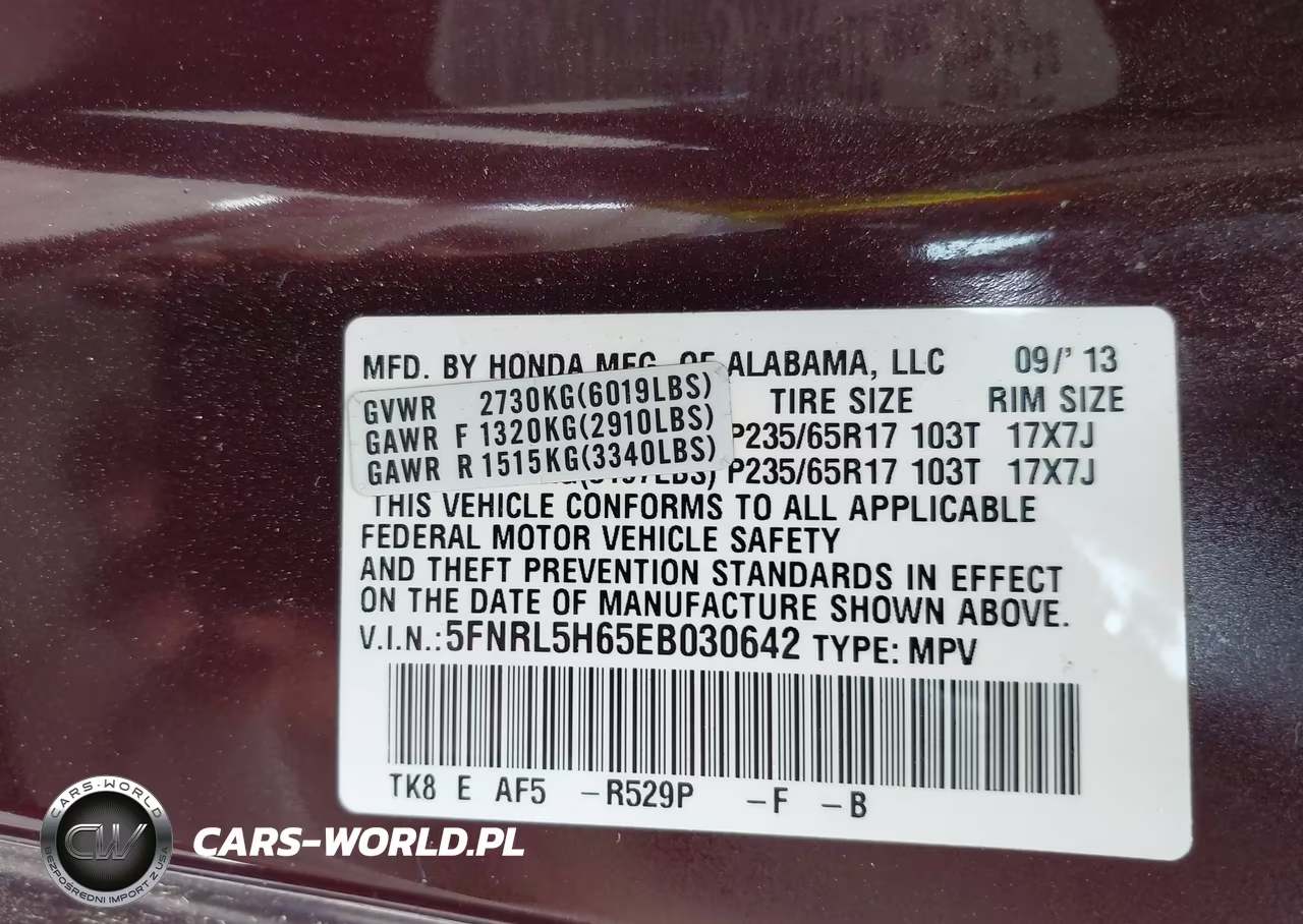 2014 Honda Odyssey Ex-L VIN:5FNRL5H65EB030642 - 9