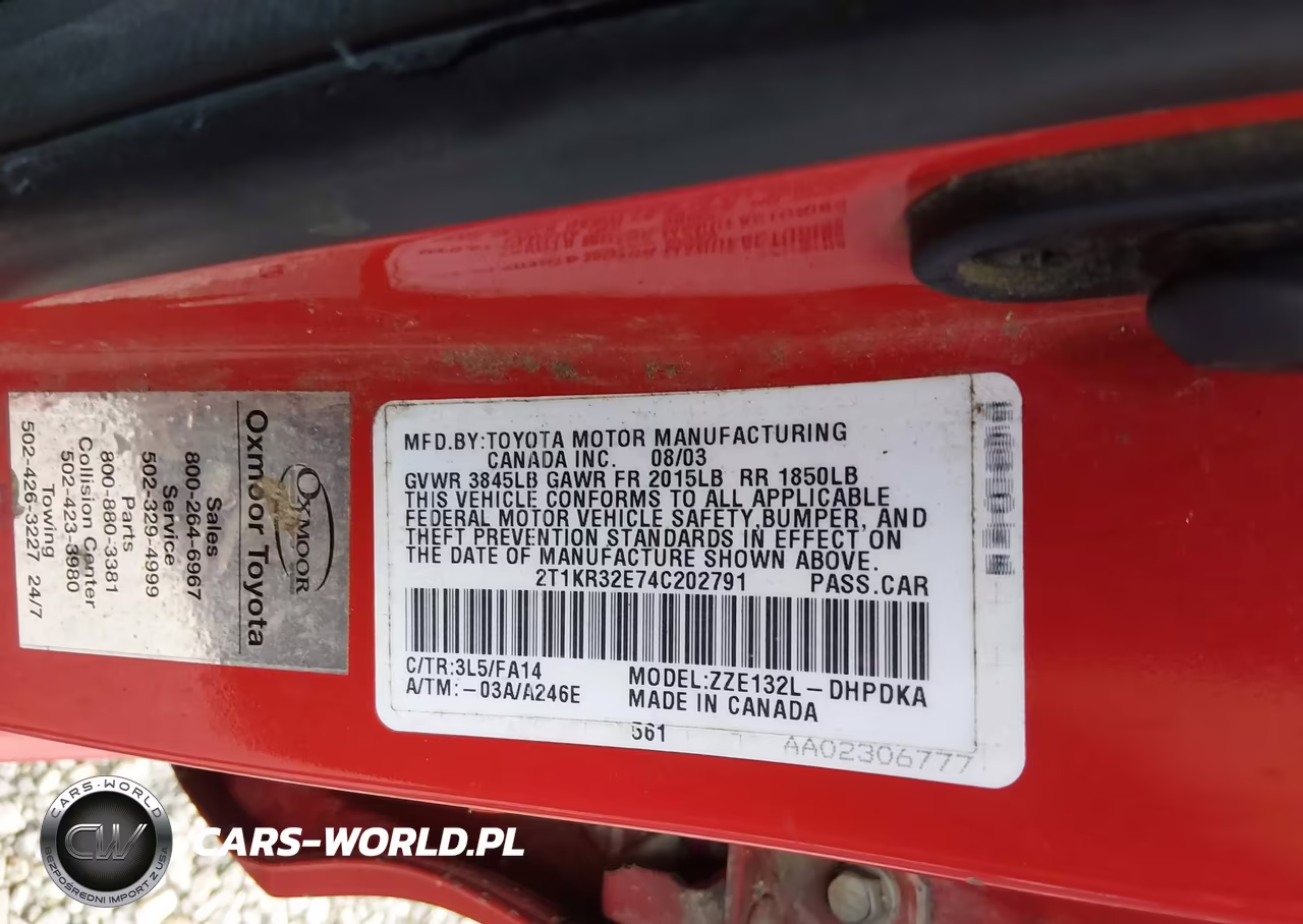 2004 Toyota Matrix Standard VIN:2T1KR32E74C202791 - 9