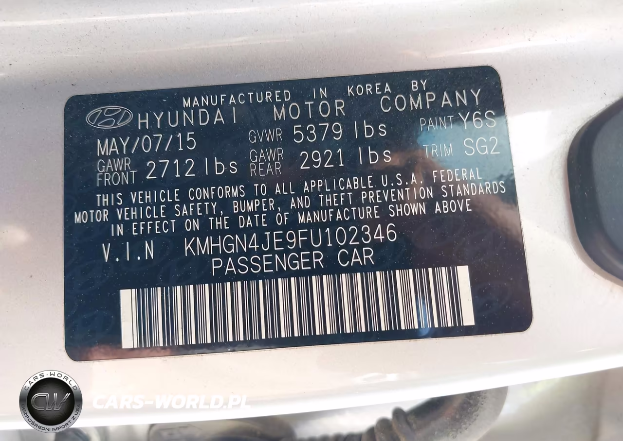 2015 Hyundai Genesis 3.8 VIN:KMHGN4JE9FU102346 - 9