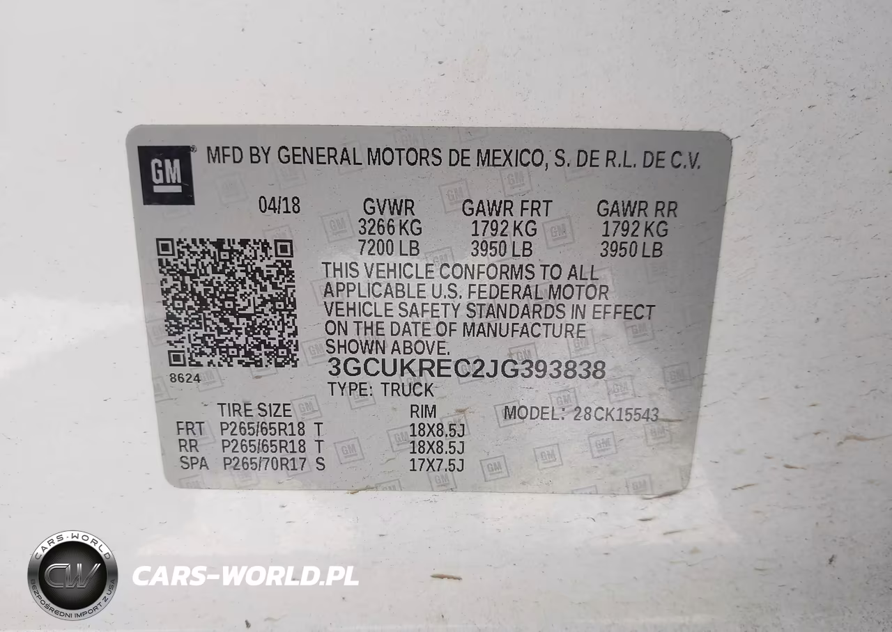 2018 Chevrolet Silverado 1500 2Lt VIN:3GCUKREC2JG393838 - 9