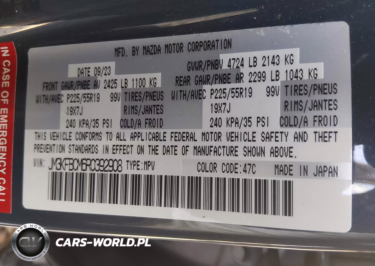 2024 Mazda Cx-5 2.5 S Carbon Edition VIN:JM3KFBCM6R0392908 - 9