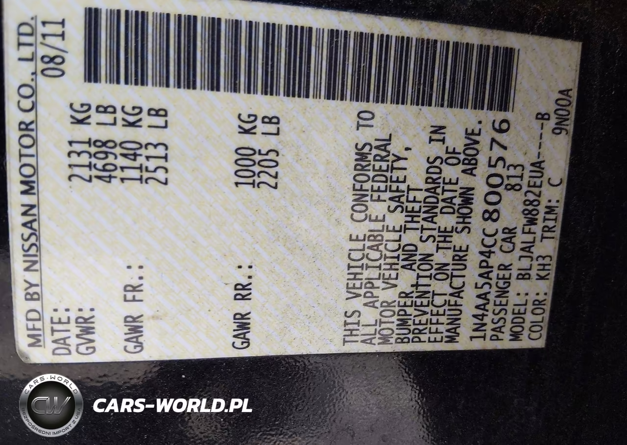 2012 Nissan Maxima 3.5 Sv VIN:1N4AA5AP4CC800576 - 9