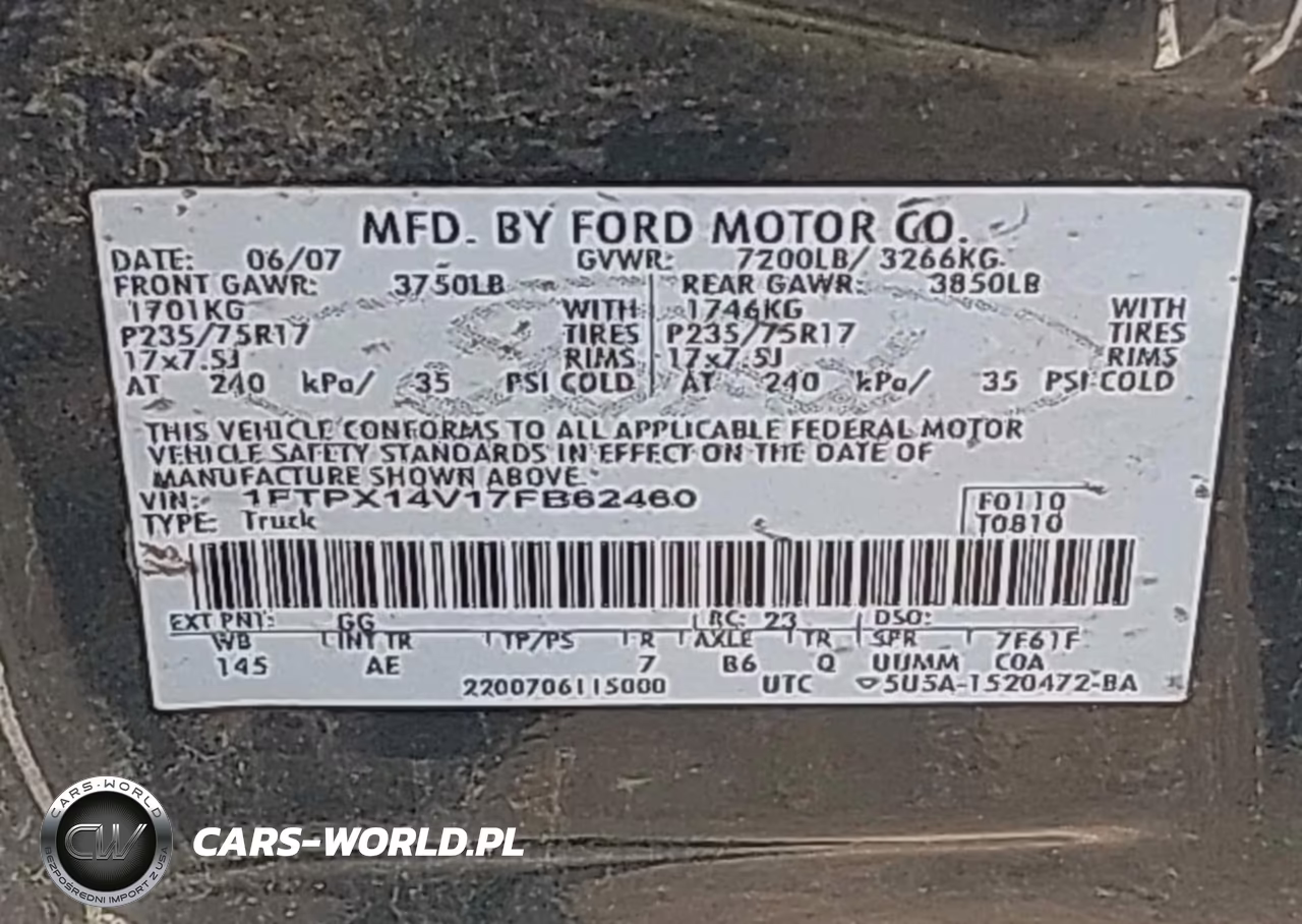2007 Ford F150 VIN:1FTPX14V17FB62460 - 9