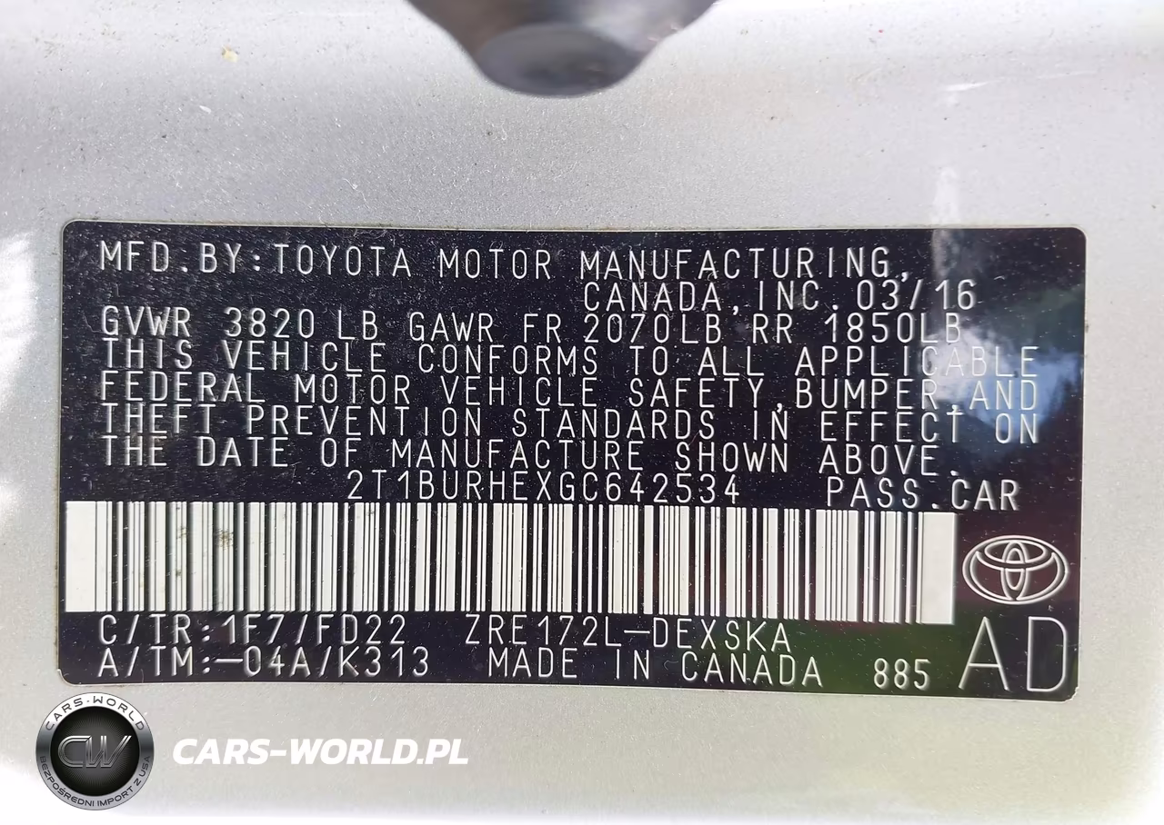 2016 Toyota Corolla S Plus VIN:2T1BURHEXGC642534 - 9