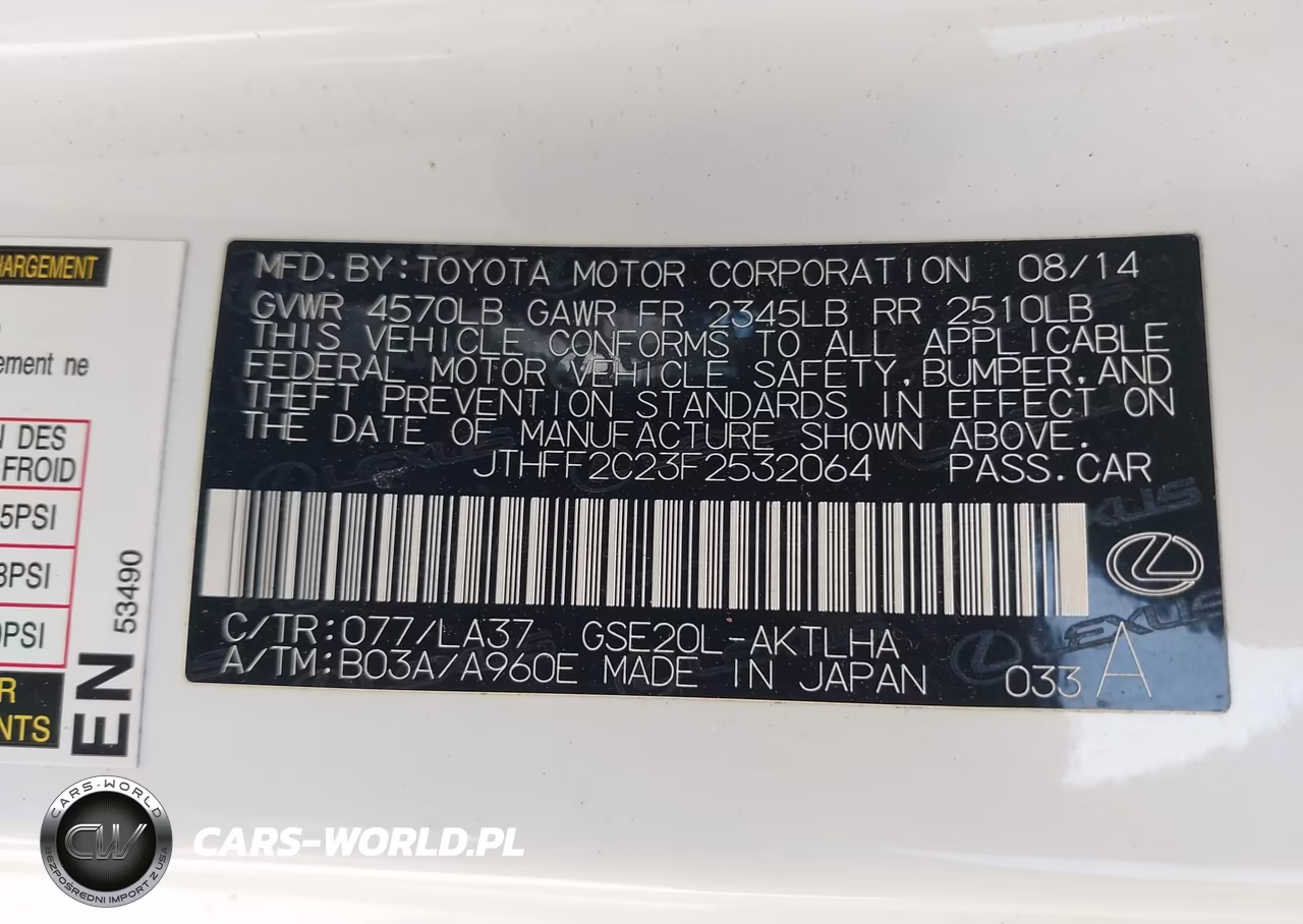 2015 Lexus Is 250C VIN:JTHFF2C23F2532064 - 9
