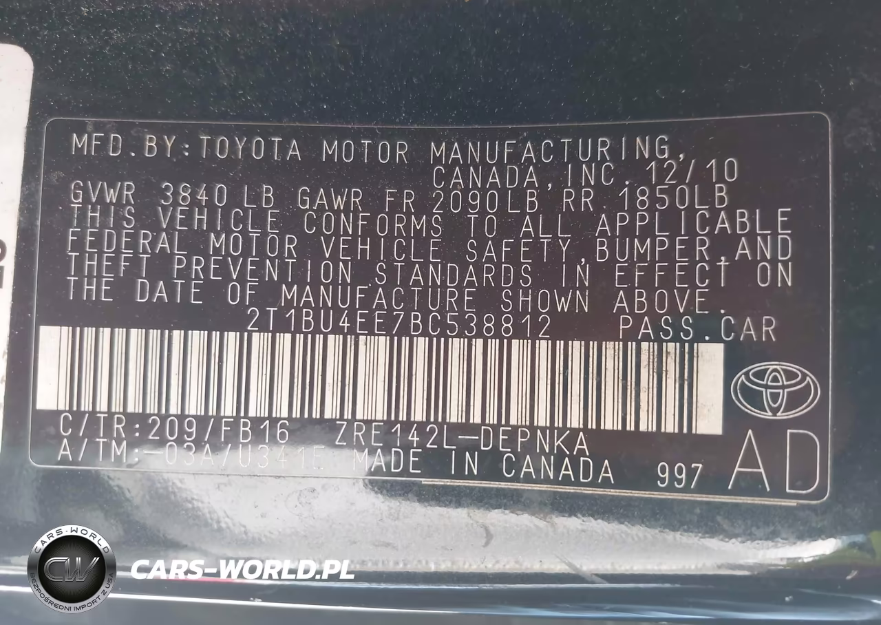 2011 Toyota Corolla Le VIN:2T1BU4EE7BC538812 - 9