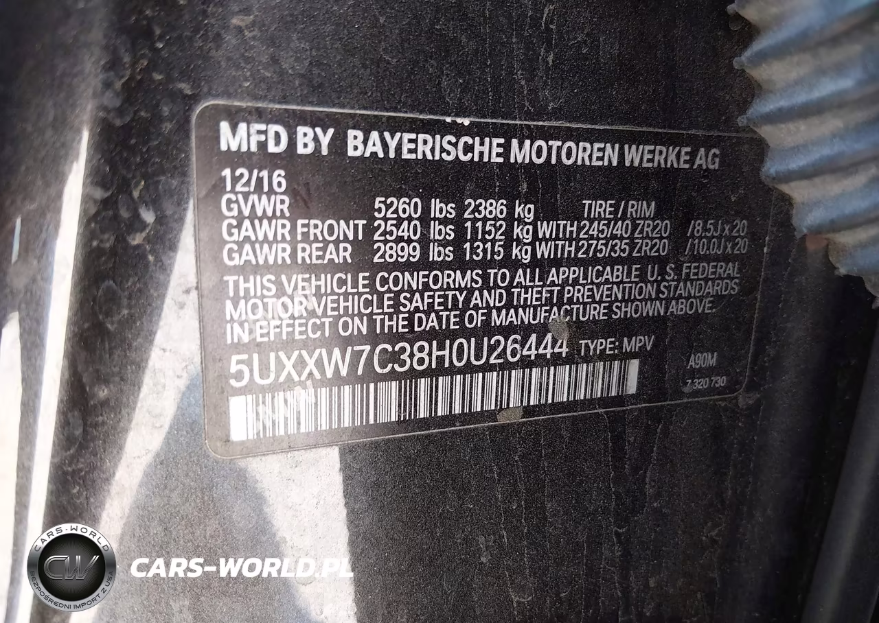 2017 BMW X4 M40I VIN:5UXXW7C38H0U26444 - 9