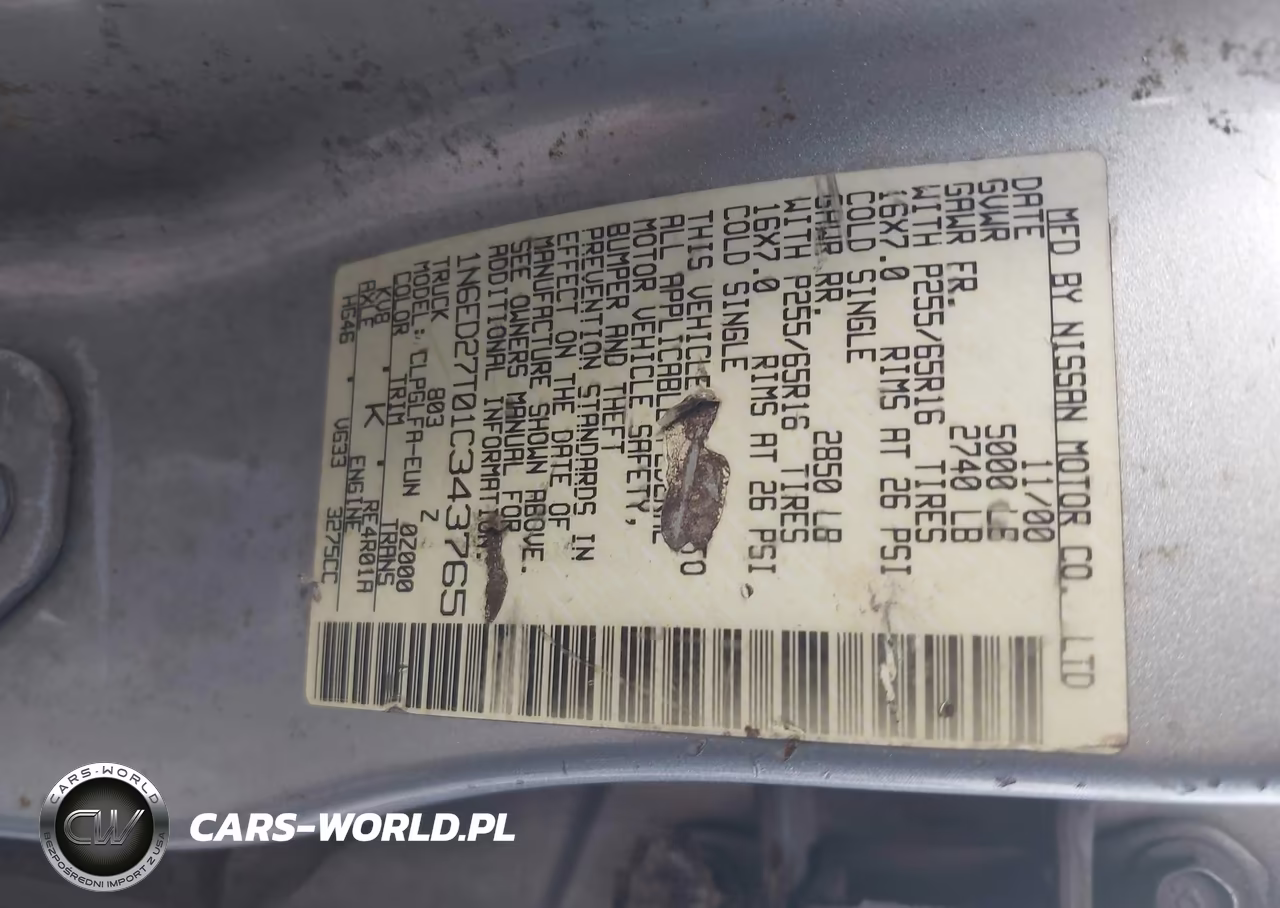 2001 Nissan Frontier Se-V6 VIN:1N6ED27T01C343765 - 9