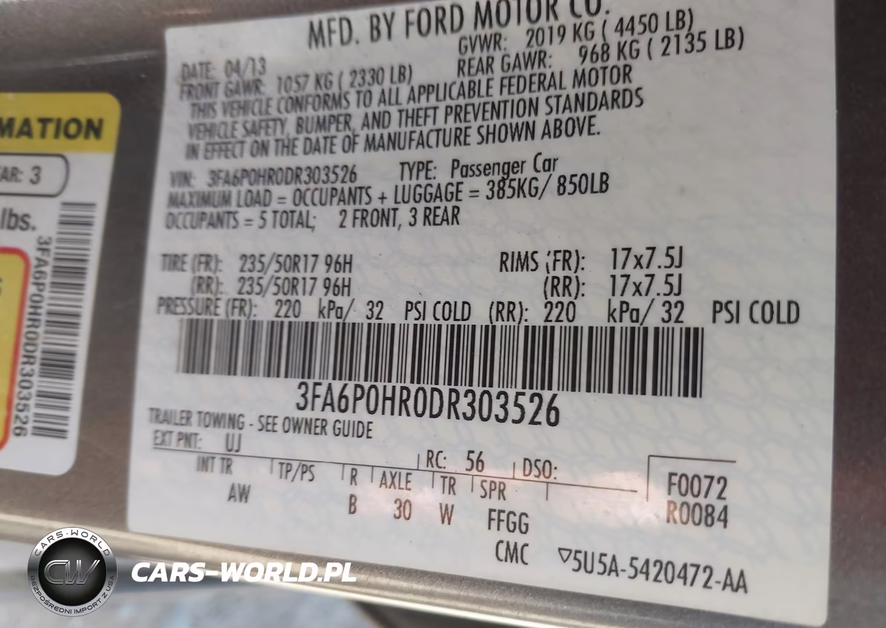 2013 Ford Fusion Se VIN:3FA6P0HR0DR303526 - 9