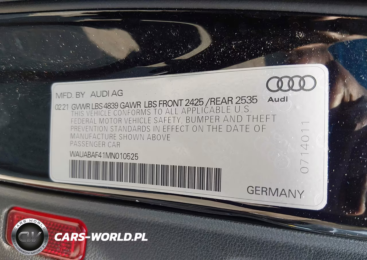 2021 Audi A4 Premium 40 Tfsi Quattro S Tronic VIN:WAUABAF41MN010525 - 9