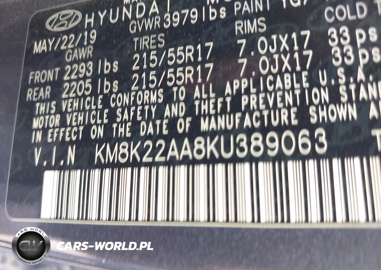 2019 Hyundai Kona Sel VIN:KM8K22AA8KU389063 - 9