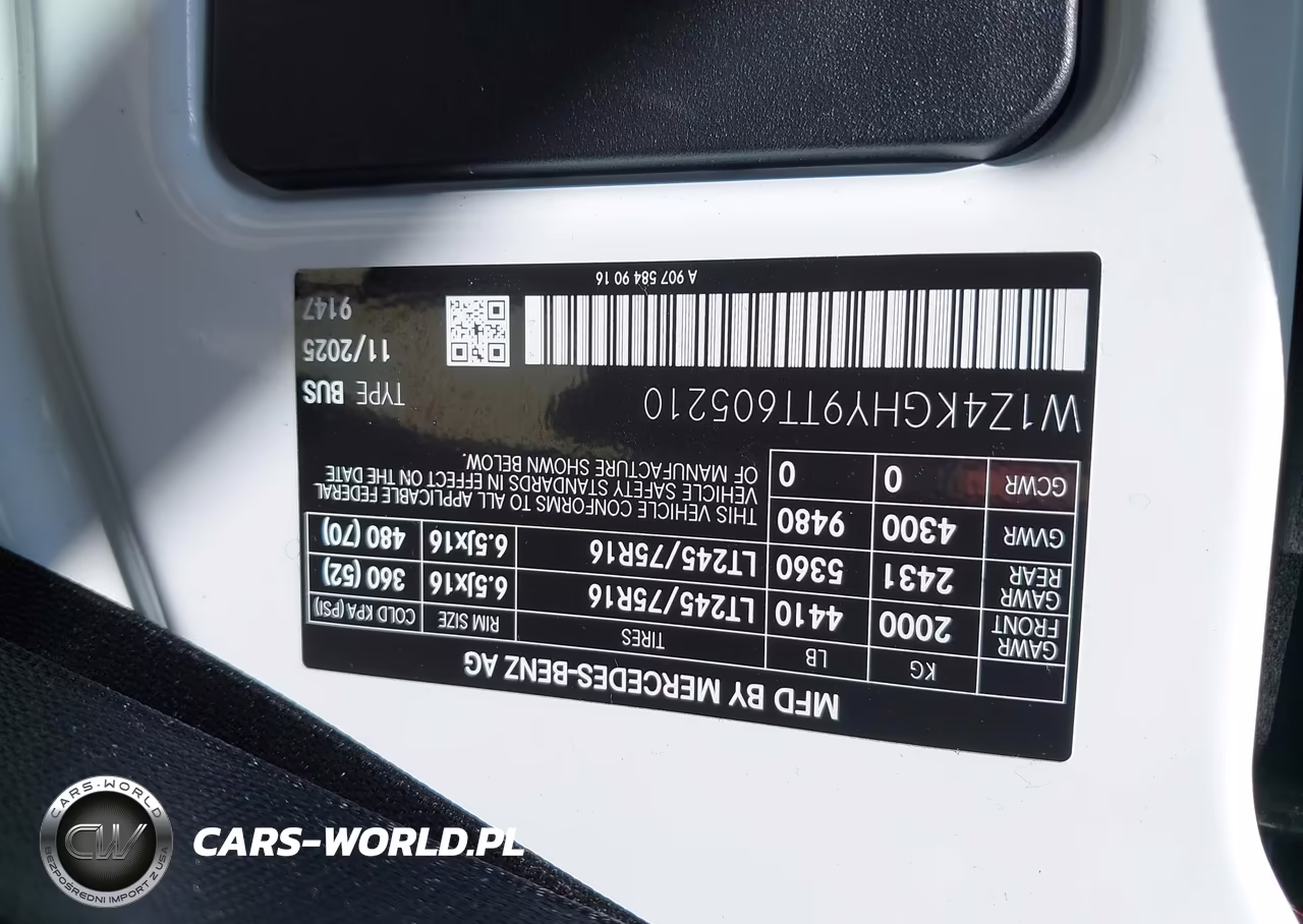2026 Mercedes-Benz Sprinter 2500 High Roof 4-Cyl Diesel VIN:W1Z4KGHY9TT605210 - 9