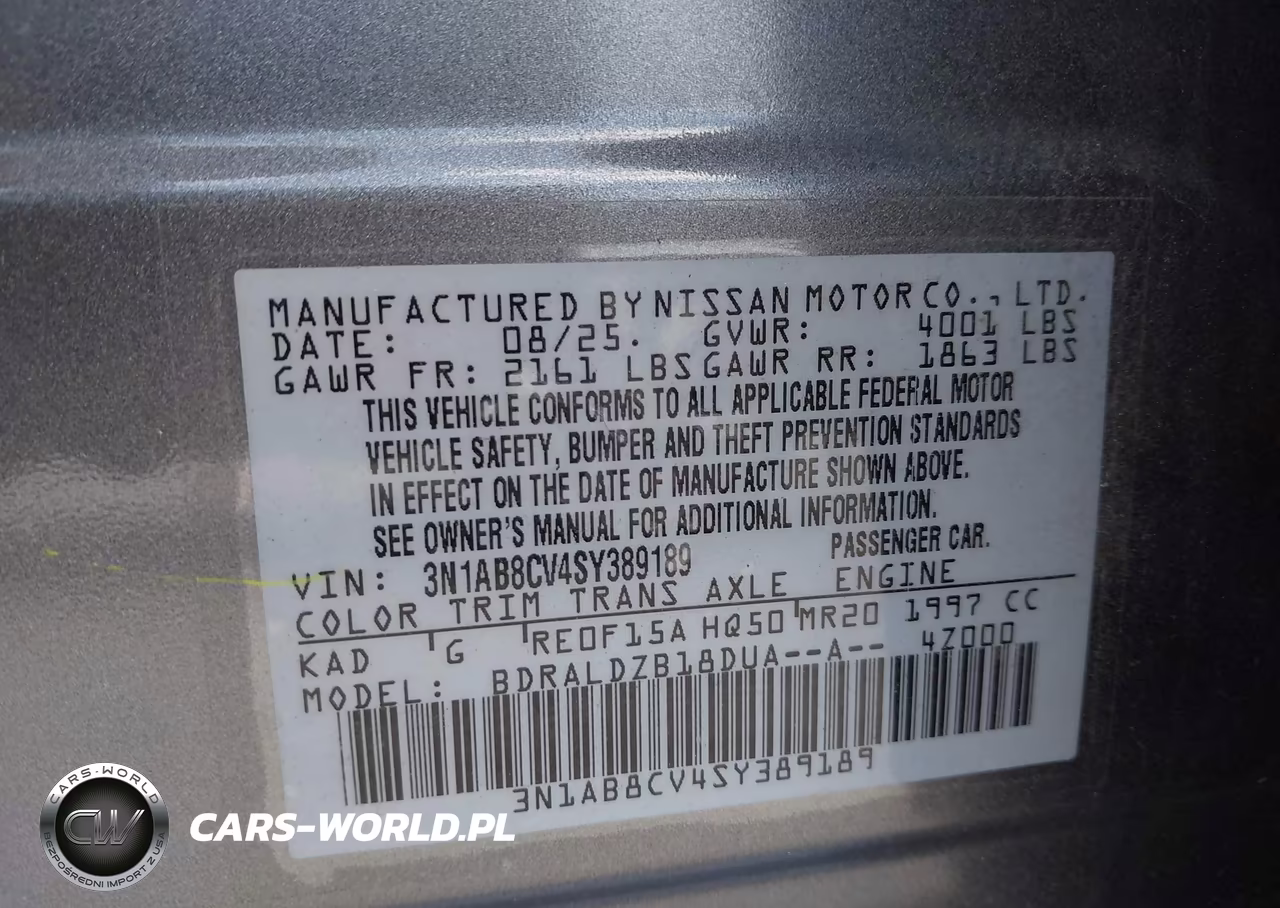 2025 Nissan Sentra Sv VIN:3N1AB8CV4SY389189 - 9