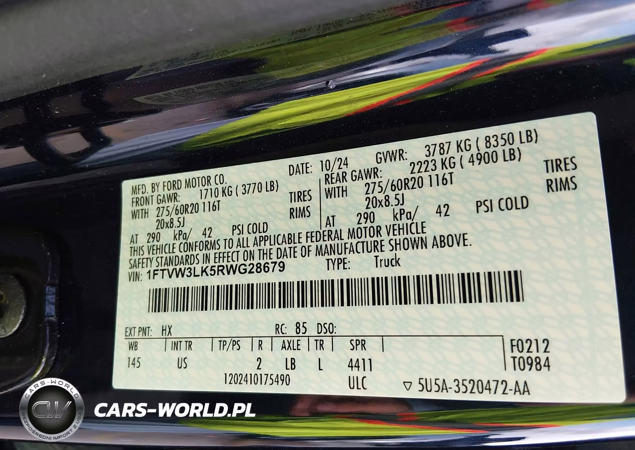 2024 Ford F-150 Lightning Xlt VIN:1FTVW3LK5RWG28679 - 9