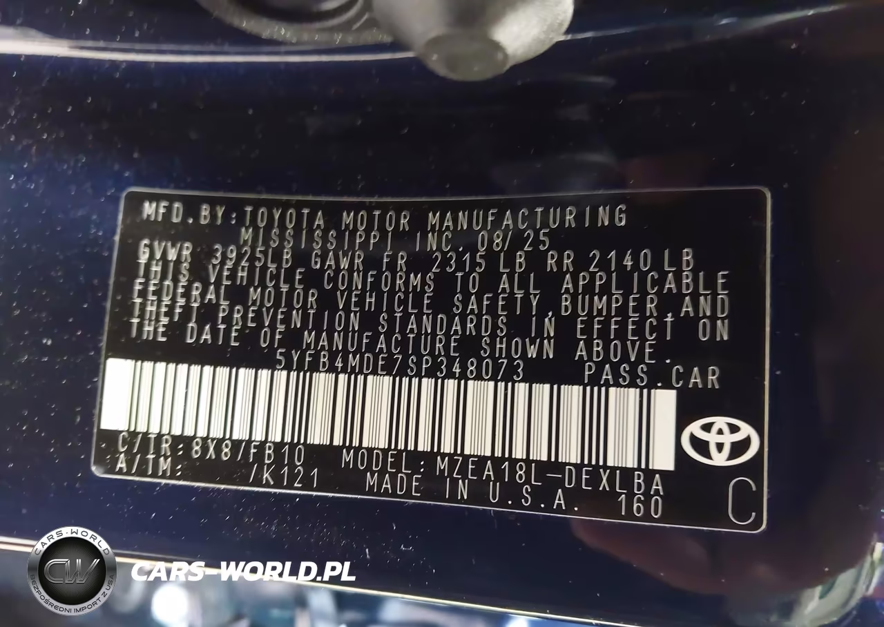 2025 Toyota Corolla Le VIN:5YFB4MDE7SP348073 - 9