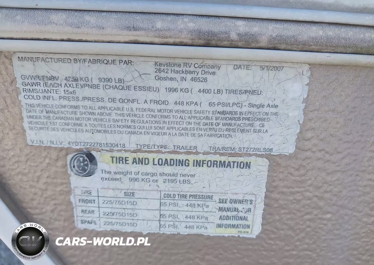 2008 Sprnt Trvtr VIN:4YDT2722781530418 - 7