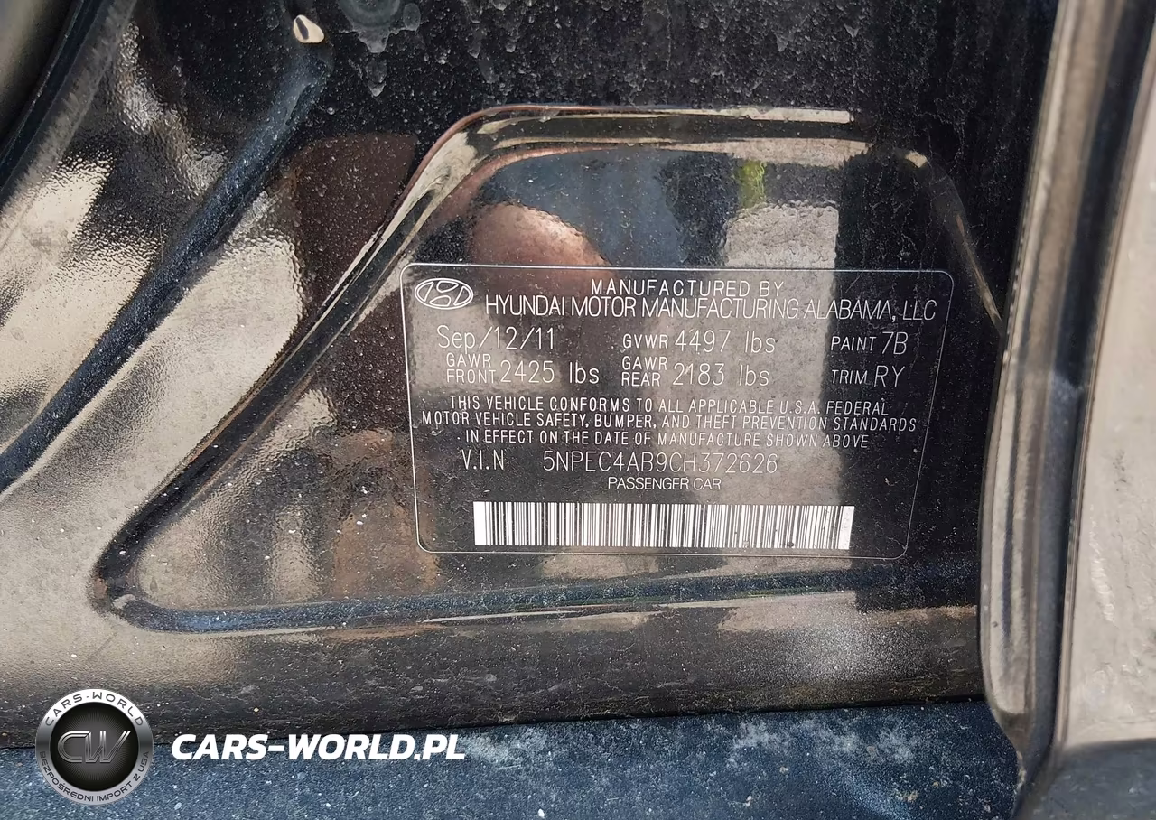 2012 Hyundai Sonata Se 2.0T VIN:5NPEC4AB9CH372626 - 9