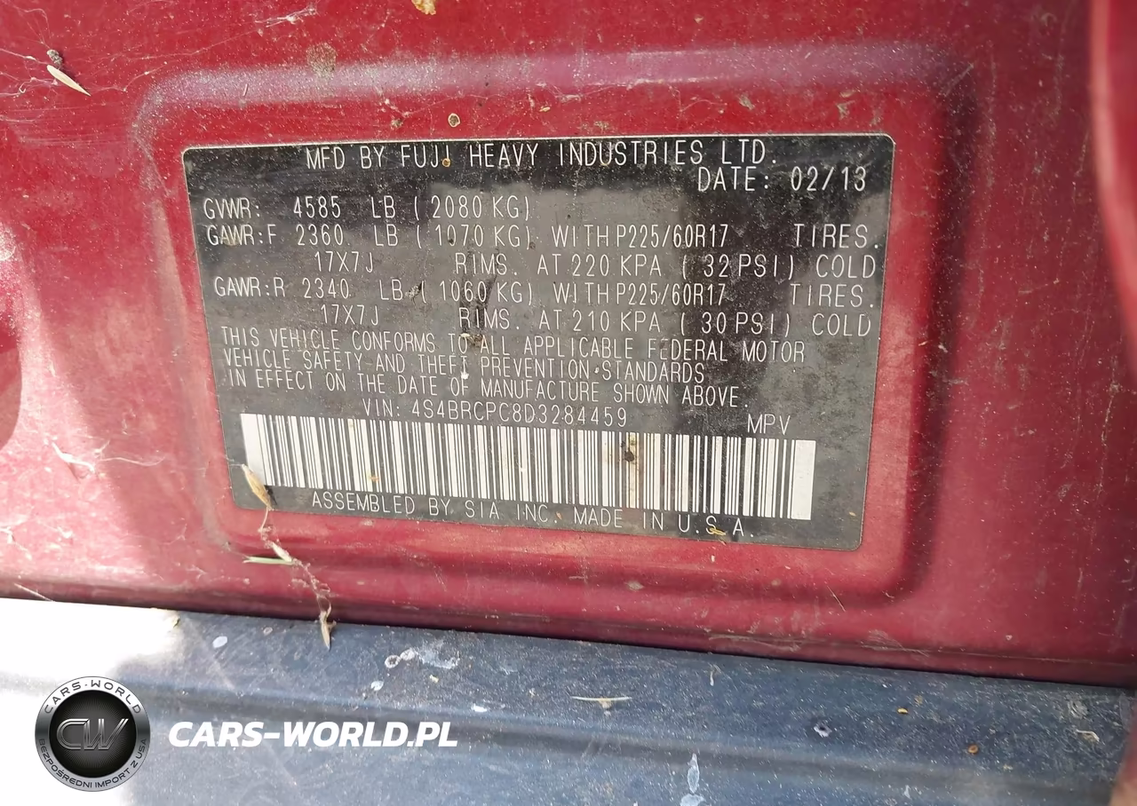 2013 Subaru Outback 2.5I Limited VIN:4S4BRCPC8D3284459 - 9