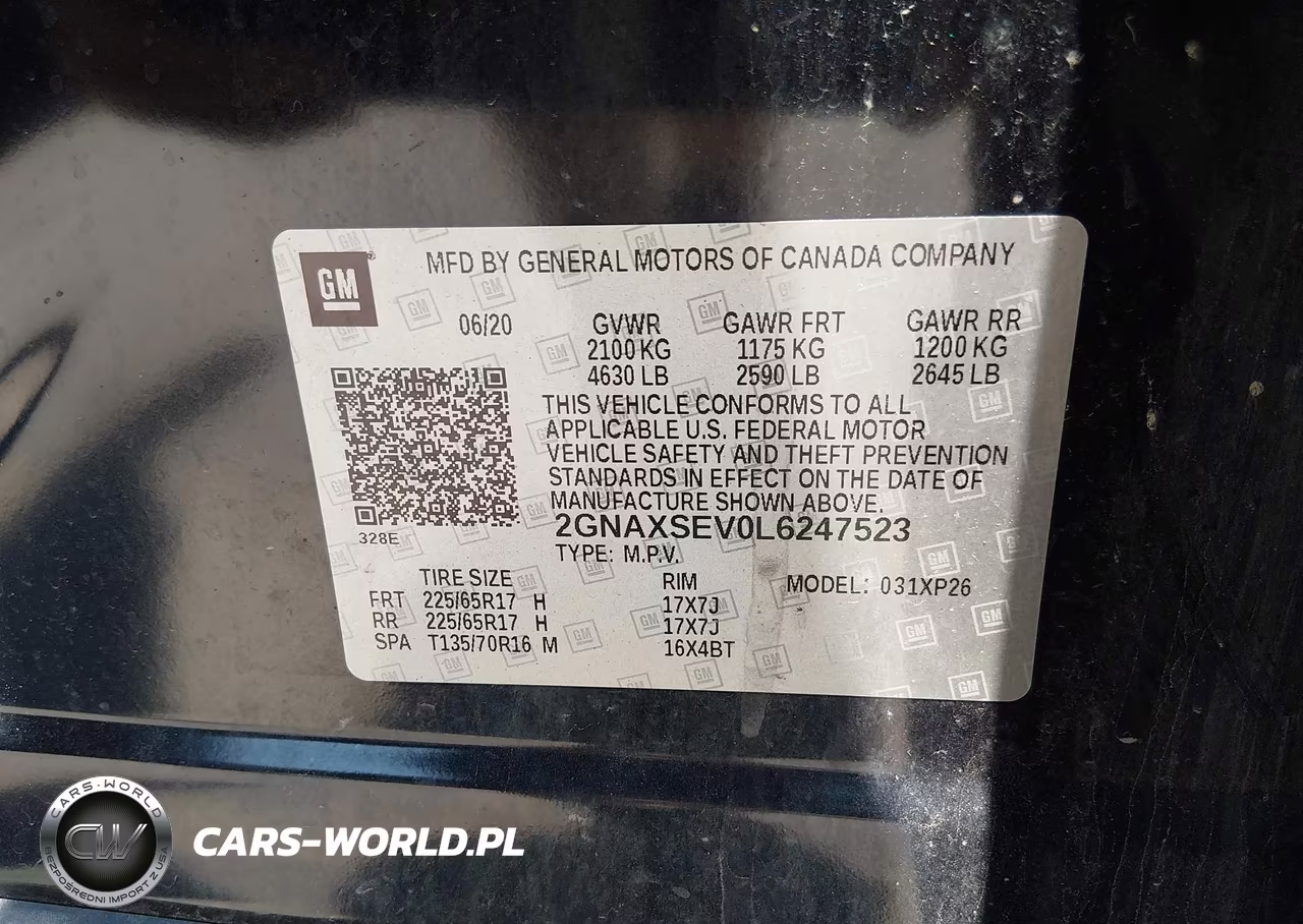 2020 Chevrolet Equinox Awd Ls VIN:2GNAXSEV0L6247523 - 9