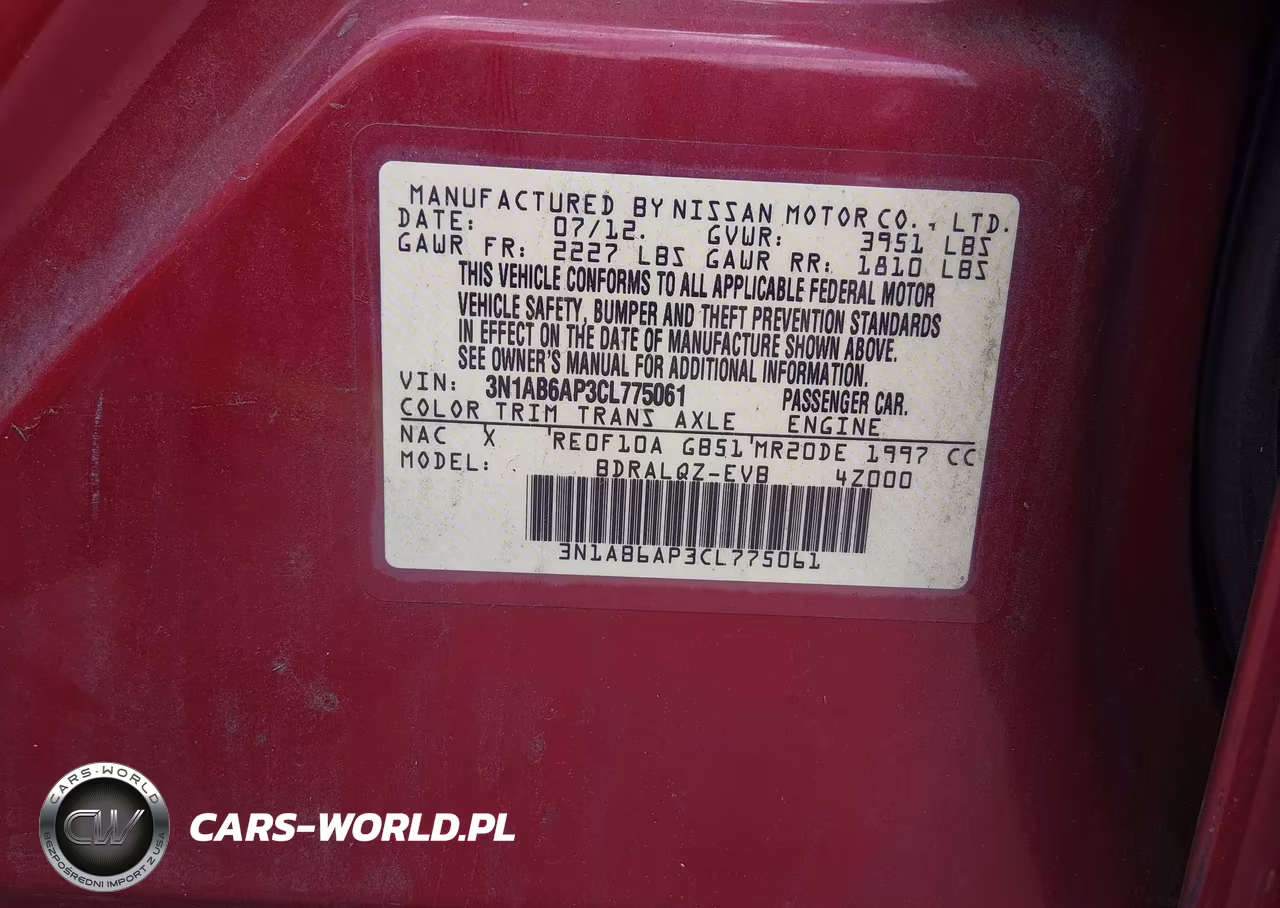 2012 Nissan Sentra 2.0 VIN:3N1AB6AP3CL775061 - 9