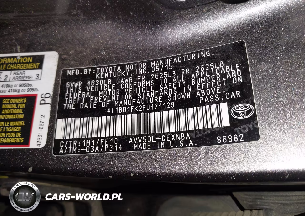 2015 Toyota Camry Hybrid Le VIN:4T1BD1FK2FU171129 - 9