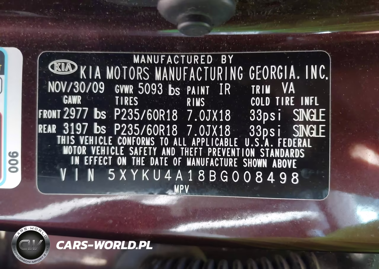 2011 Kia Sorento Ex VIN:5XYKU4A18BG008498 - 9