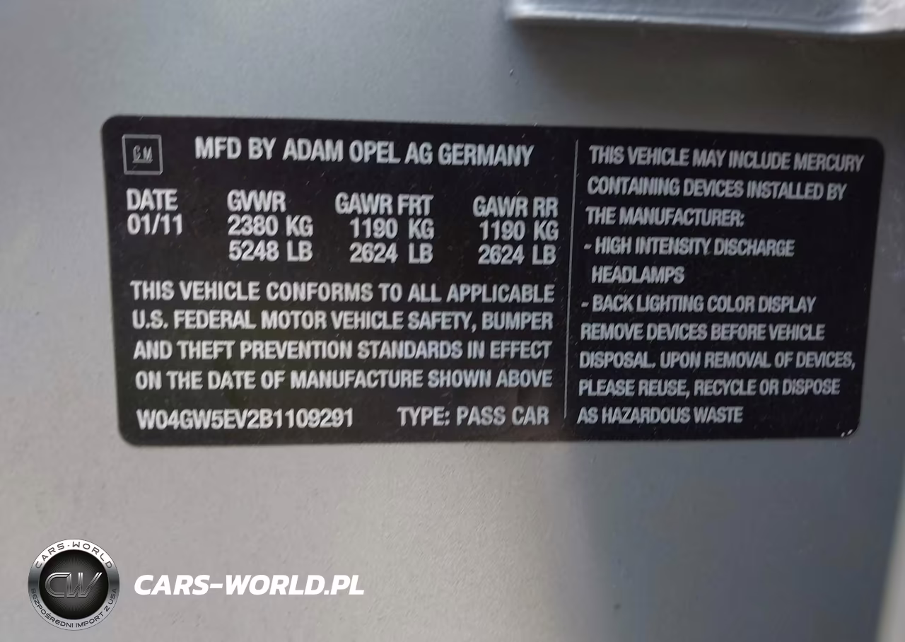 2011 Buick Regal Cxl Turbo Russelsheim VIN:W04GW5EV2B1109291 - 9