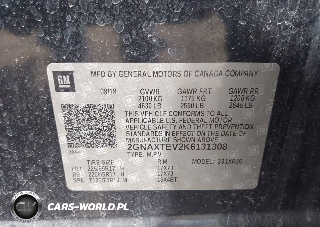 2019 Chevrolet Equinox Lt VIN:2GNAXTEV2K6131308 - 9
