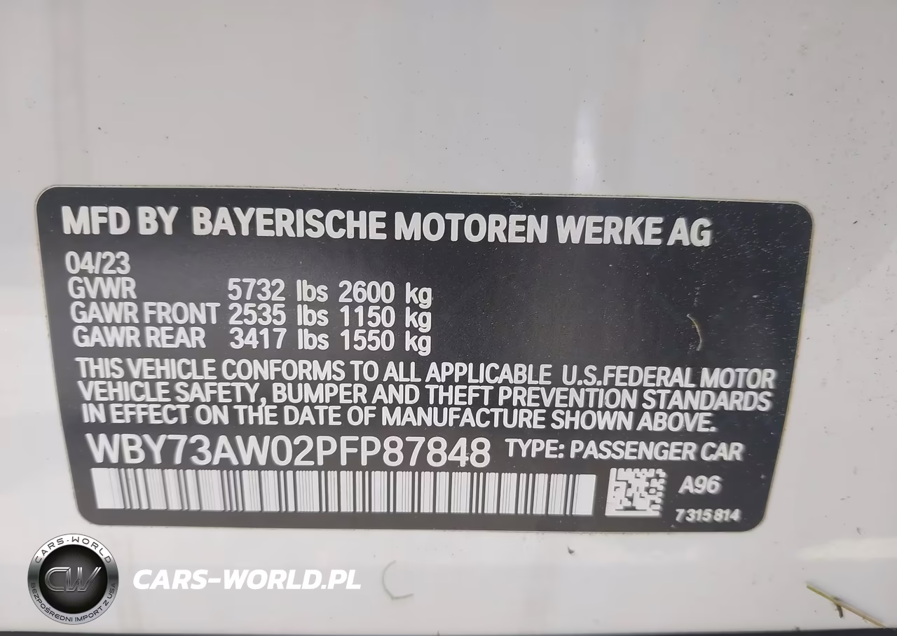2023 BMW I4 Edrive40 VIN:WBY73AW02PFP87848 - 9