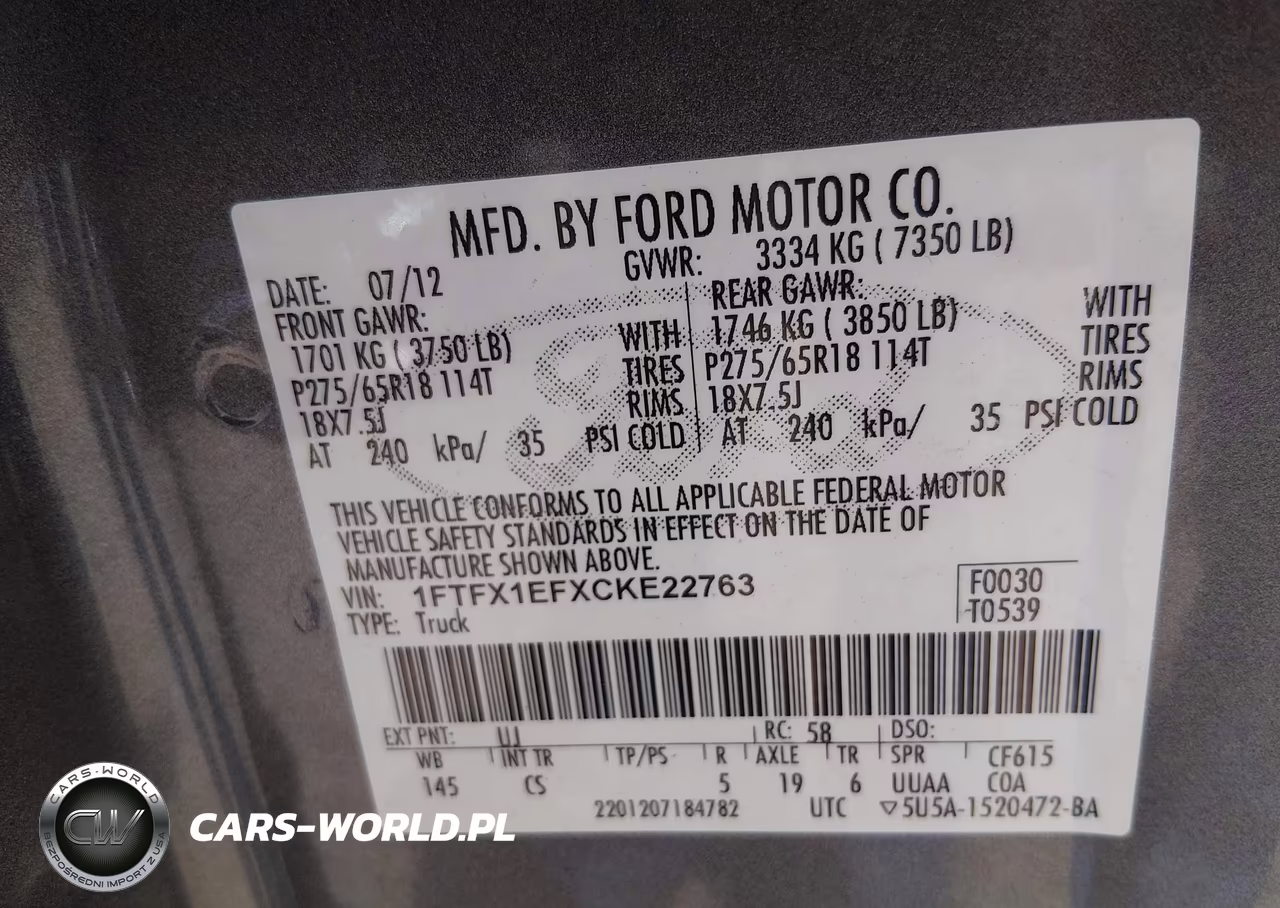 2012 Ford F-150 Stx VIN:1FTFX1EFXCKE22763 - 9