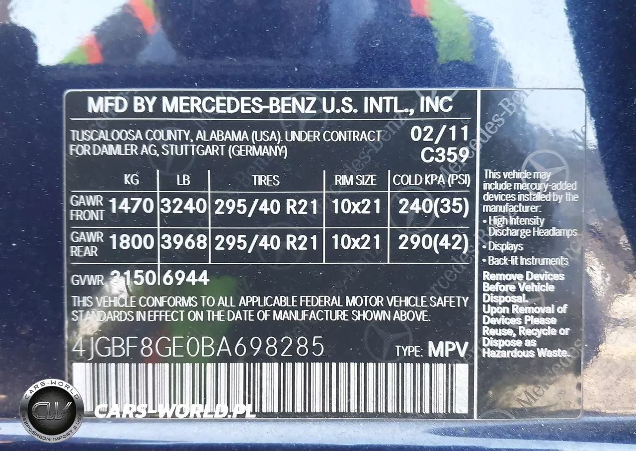2011 Mercedes-Benz Gl 550 4Matic VIN:4JGBF8GE0BA698285 - 9