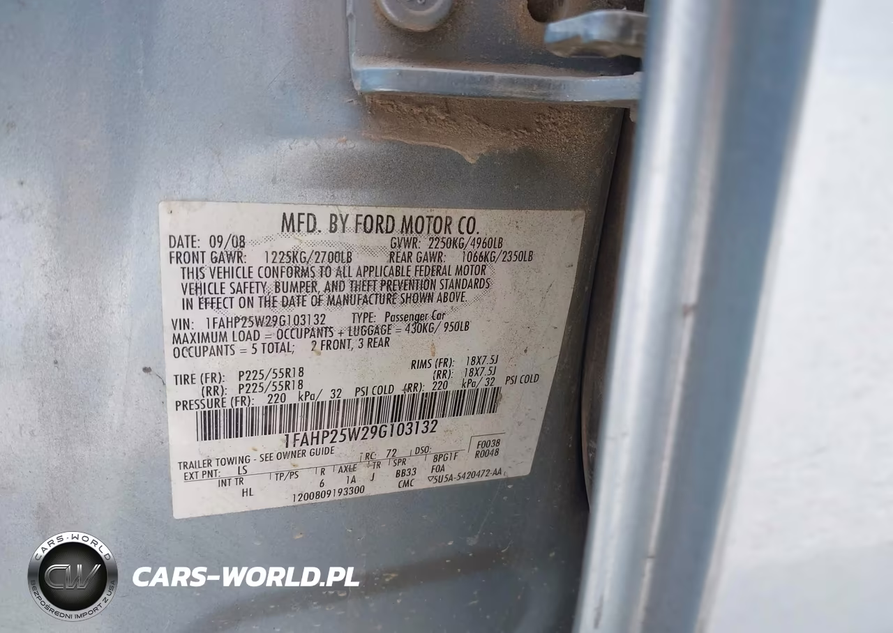 2009 Ford Taurus Limited VIN:1FAHP25W29G103132 - 9