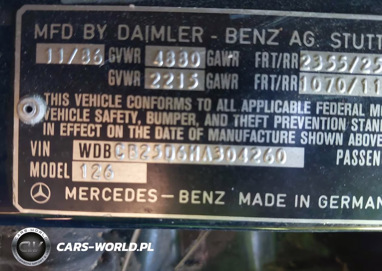 1987 Mercedes-Benz 300 Sdl VIN:WDBCB25D6HA304260 - 9
