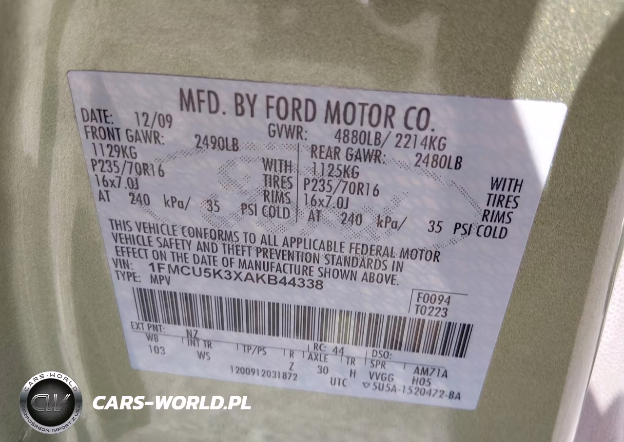 2010 Ford Escape Hybrid Limited VIN:1FMCU5K3XAKB44338 - 9