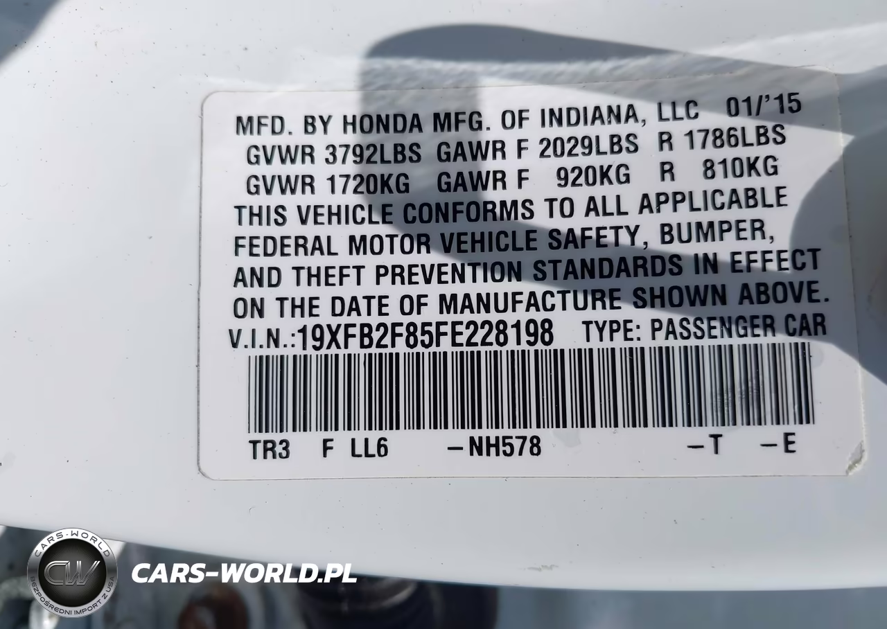 2015 Honda Civic Ex VIN:19XFB2F85FE228198 - 9
