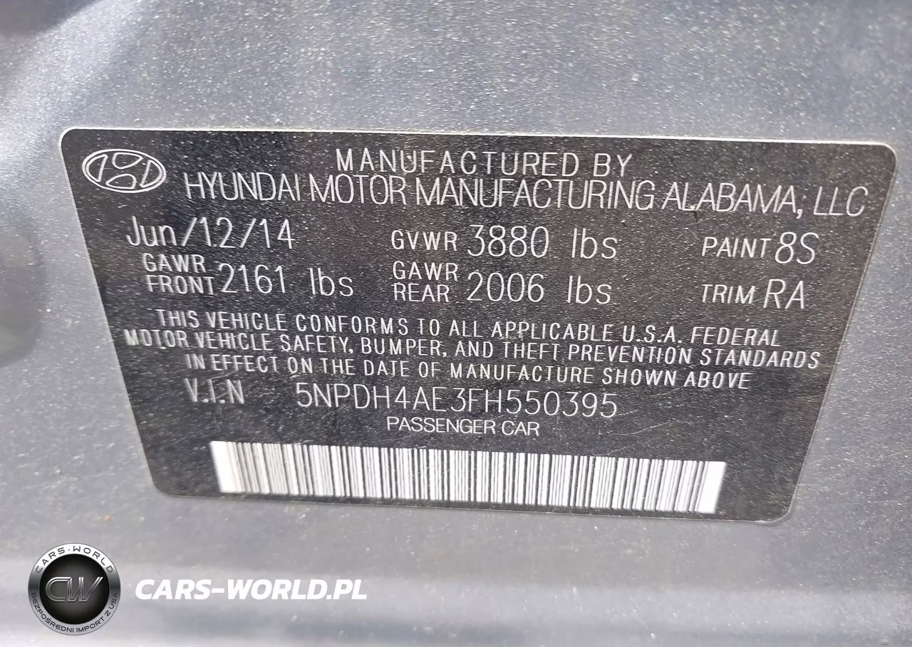 2015 Hyundai Elantra Se VIN:5NPDH4AE3FH550395 - 9