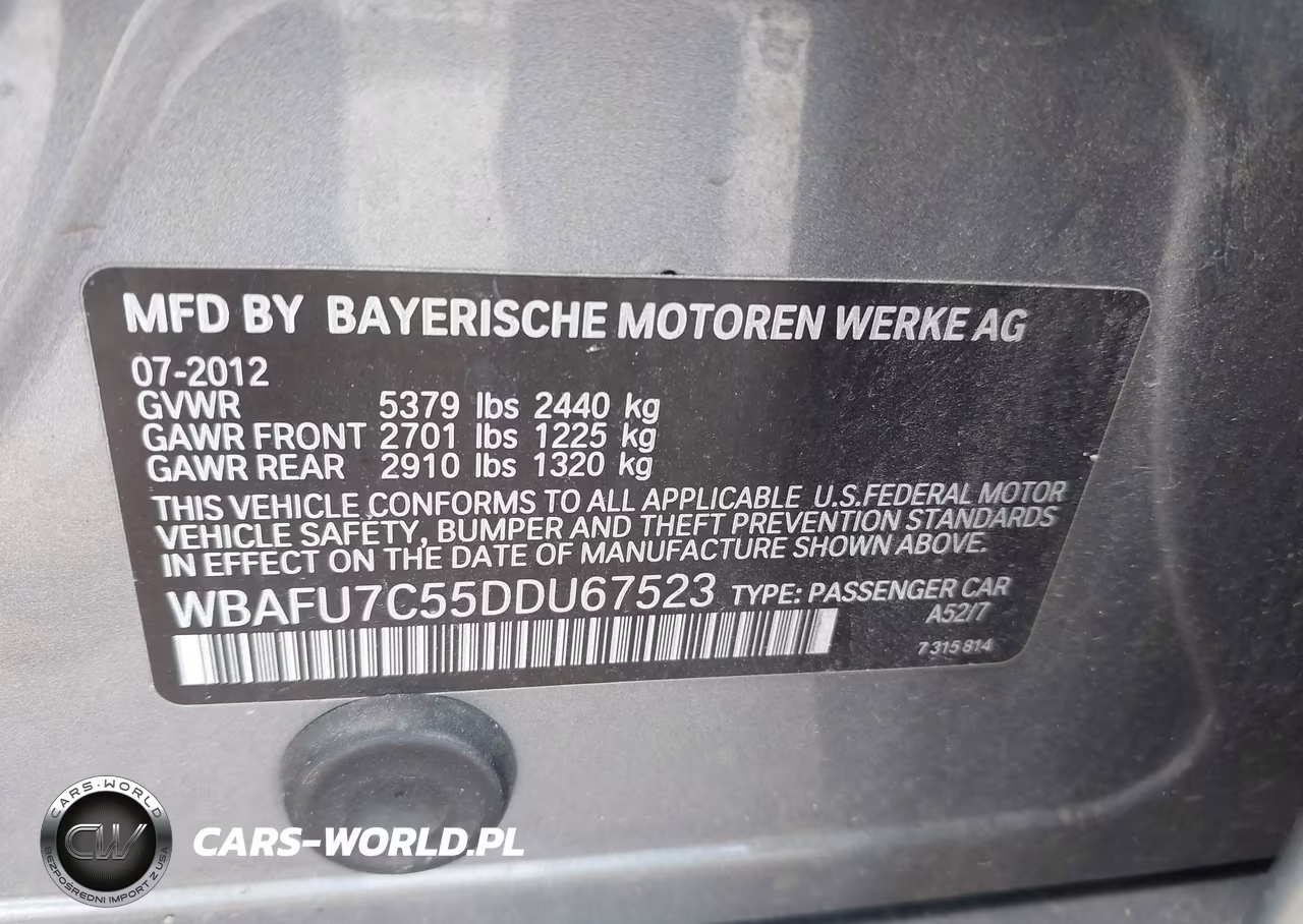 2013 BMW 535I xDrive VIN:WBAFU7C55DDU67523 - 9