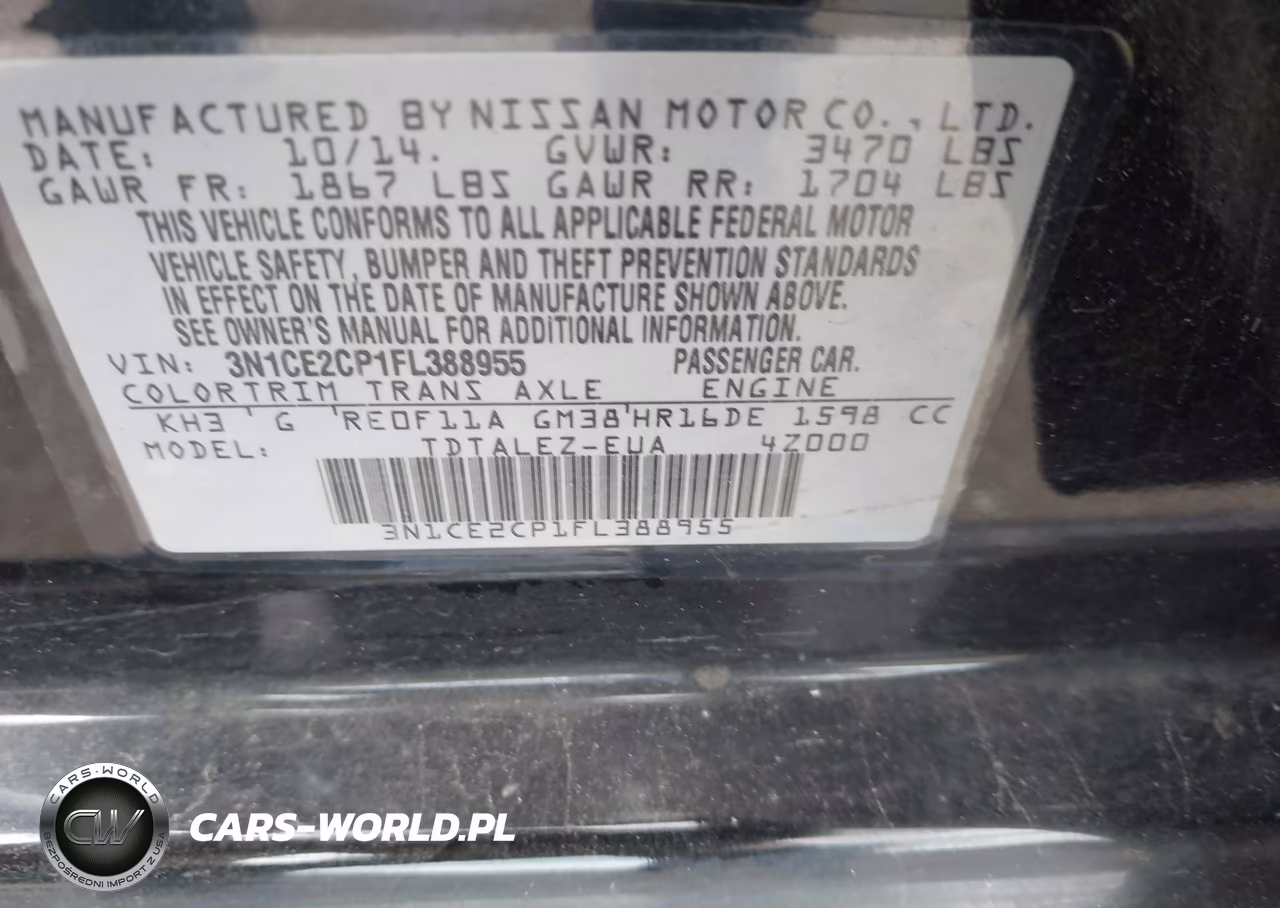2015 Nissan Versa Note Sl VIN:3N1CE2CP1FL388955 - 9