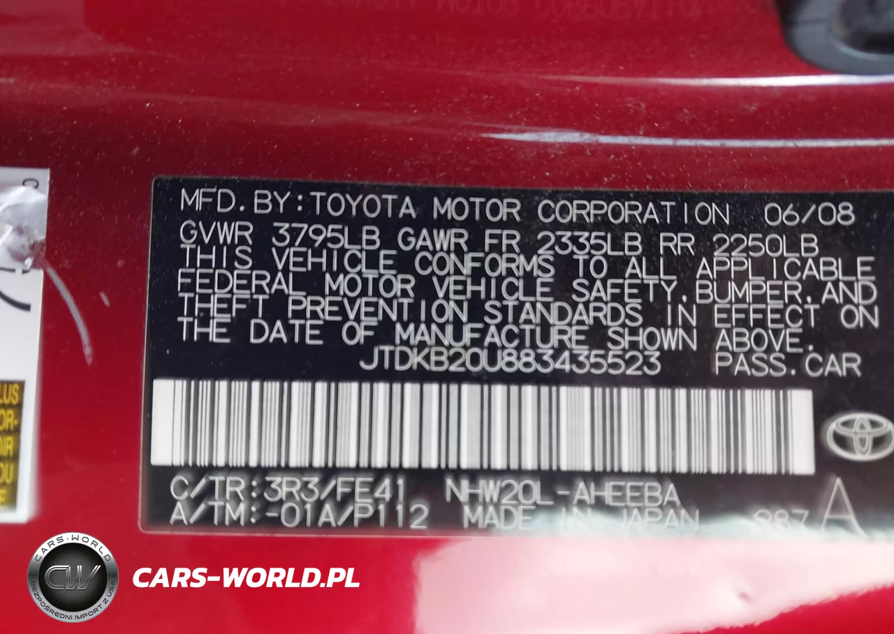 2008 Toyota Prius VIN:JTDKB20U883435523 - 9