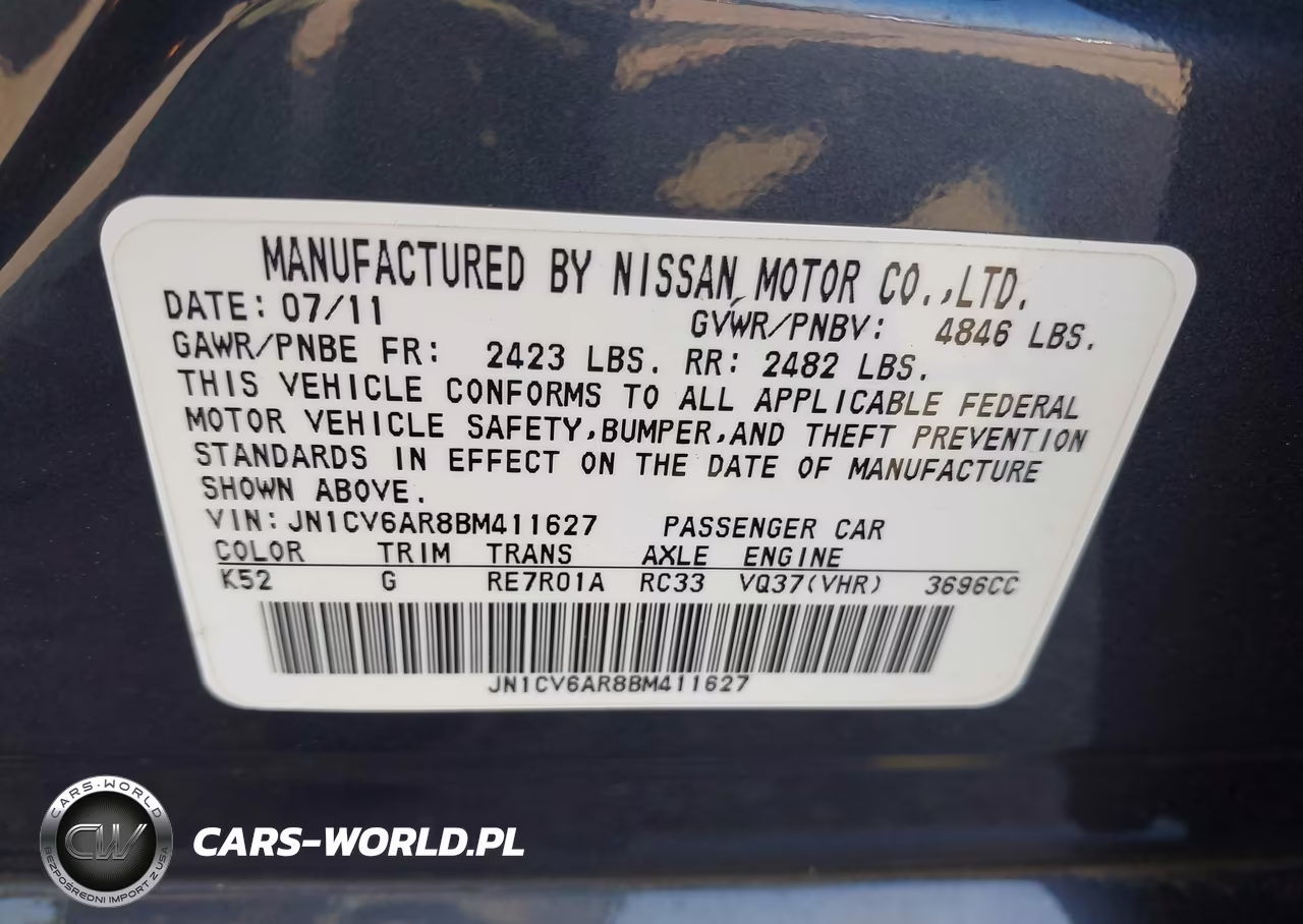 2011 Infiniti G37X VIN:JN1CV6AR8BM411627 - 9