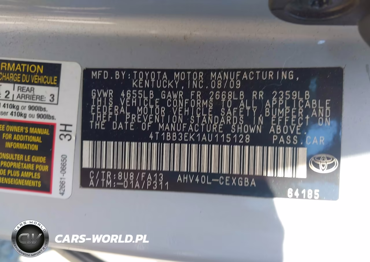 2010 Toyota Camry Hybrid VIN:4T1BB3EK1AU115128 - 9