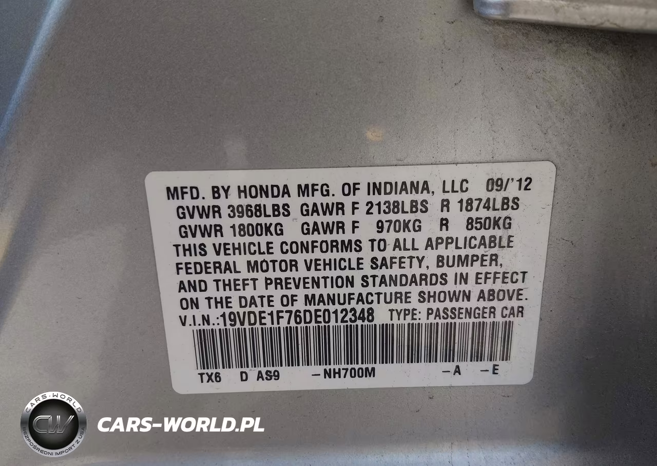 2013 Acura Ilx 2.0L VIN:19VDE1F76DE012348 - 9