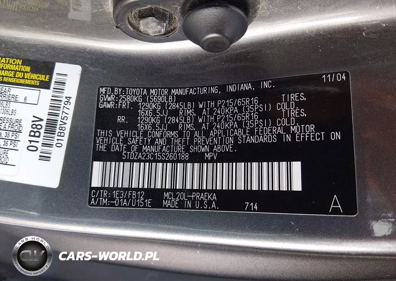 2005 Toyota Sienna Le VIN:5TDZA23C15S260188 - 8