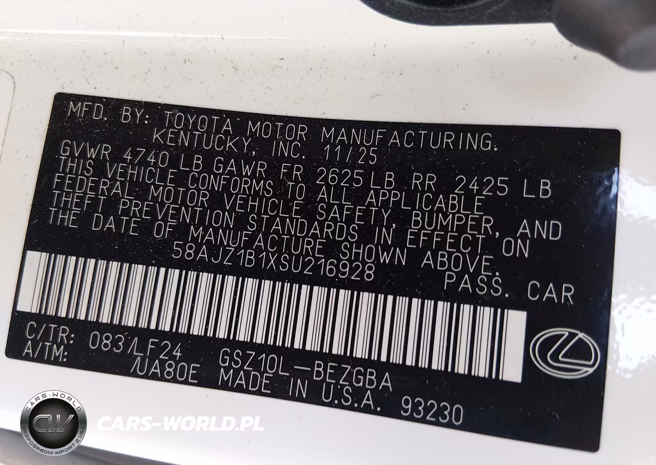 2025 Lexus Es 350 F Sport Handling VIN:58AJZ1B1XSU216928 - 9