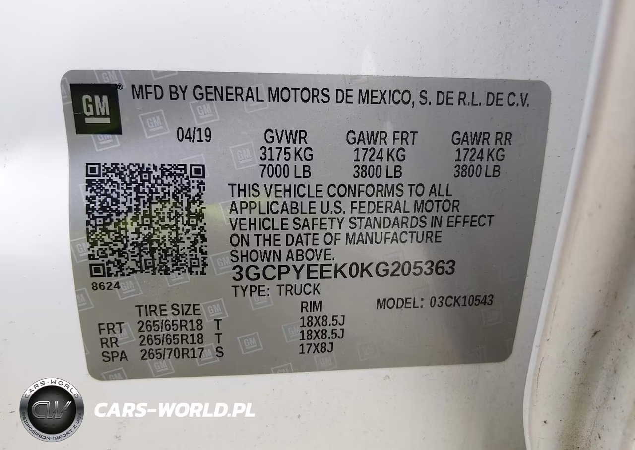 2019 Chevrolet Silverado 1500 Rst VIN:3GCPYEEK0KG205363 - 9