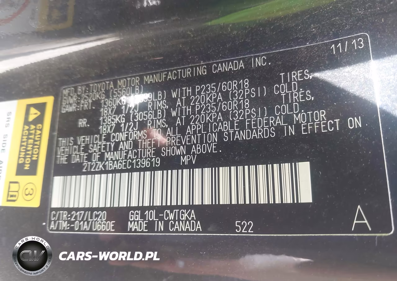 2014 Lexus Rx 350 VIN:2T2ZK1BA6EC139619 - 9