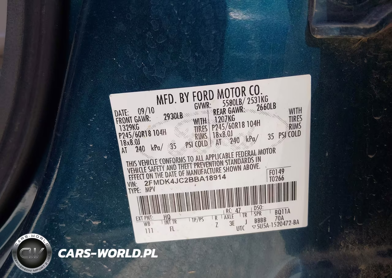 2011 Ford Edge Sel VIN:2FMDK4JC2BBA18914 - 9