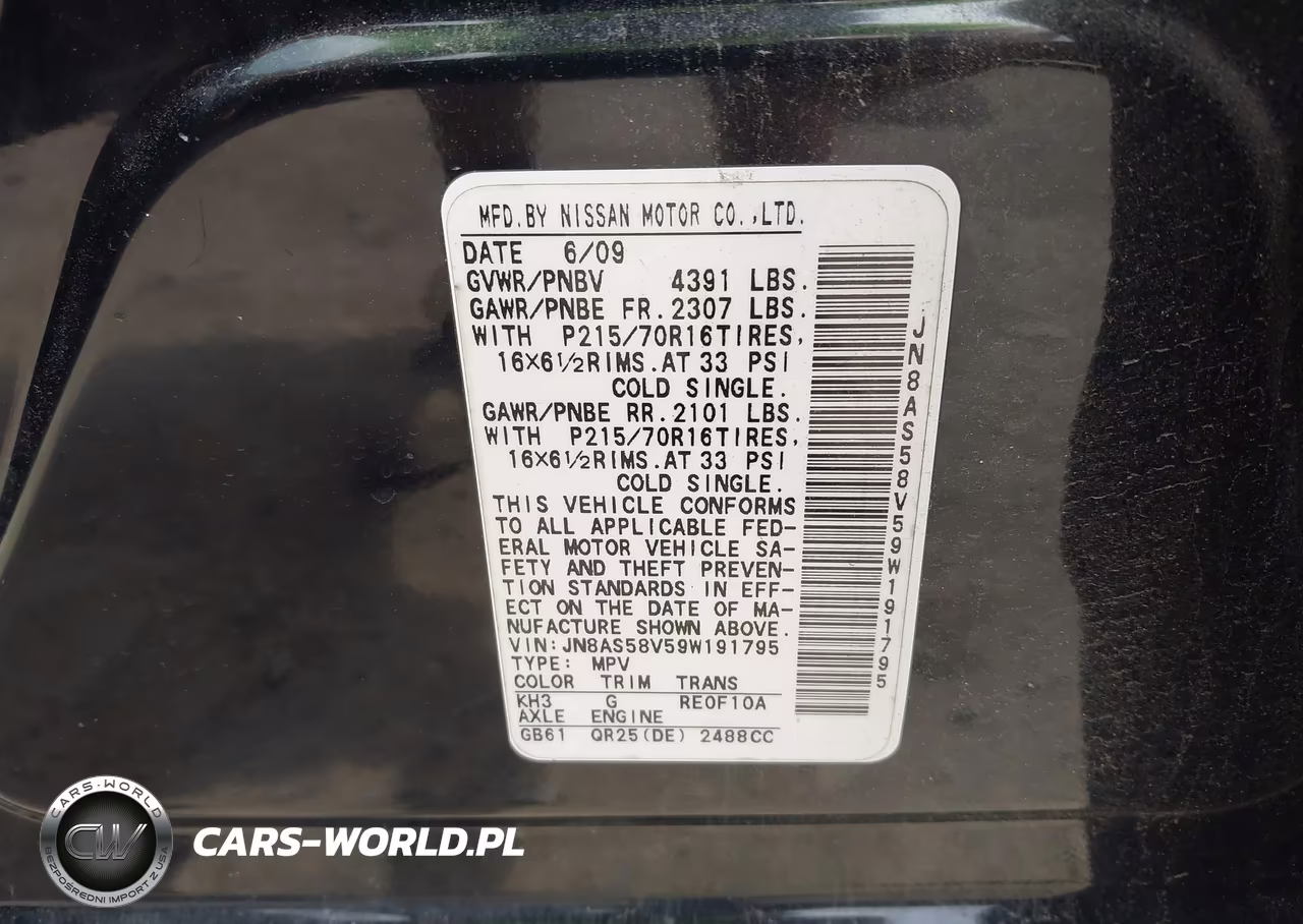 2009 Nissan Rogue S VIN:JN8AS58V59W191795 - 9