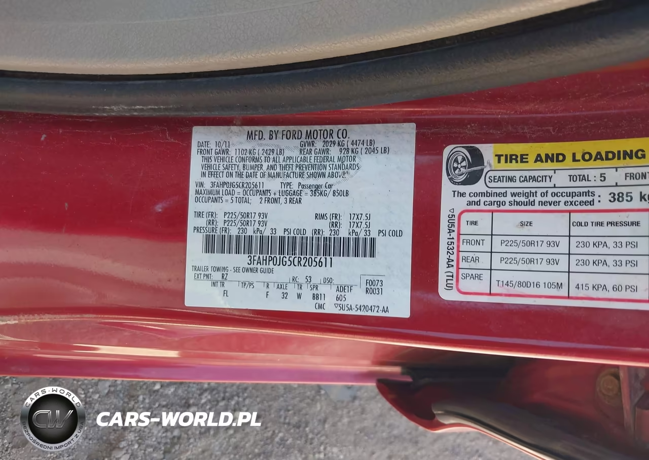 2012 Ford Fusion Sel VIN:3FAHP0JG5CR205611 - 9