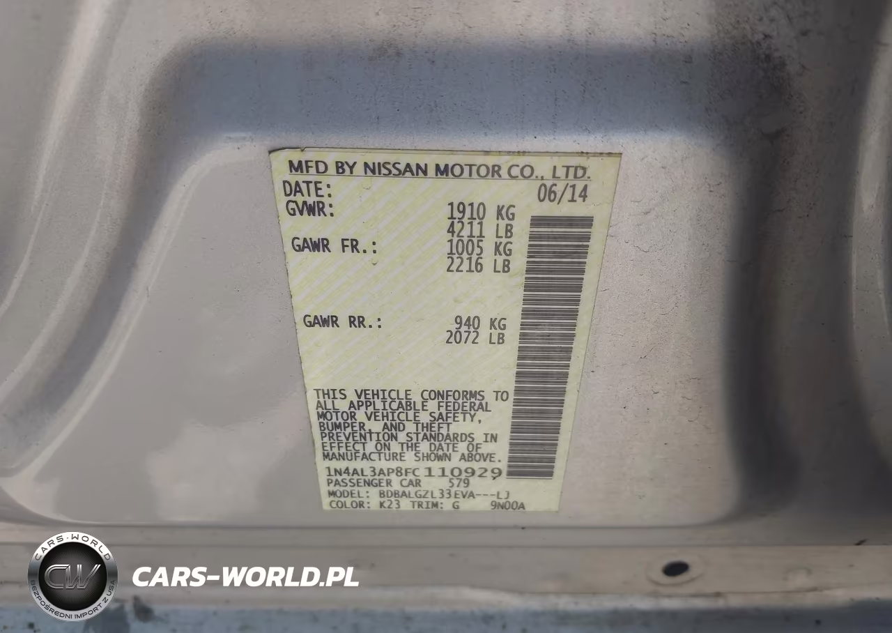 2015 Nissan Altima 2.5 S VIN:1N4AL3AP8FC110929 - 9